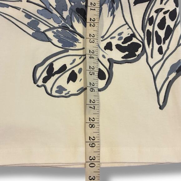 Chico's Top NWT Women's Size 4 (2x) Bateau Neck Pima Cotton Floral Short Sleeve - Picture 8 of 8